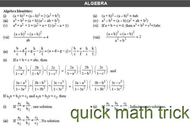 math shortcut tricks, math formula, quantitative aptitude for competitive exams