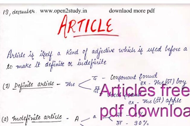 Articles ( a, an, the) in enlgish grammar pdf